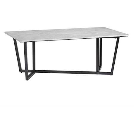 Living Room Cocktail Table, Black Metal & Industrial Gray